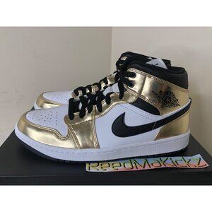 Jordan 1 Mid SE White Metallic Gold Mens DC1419 700